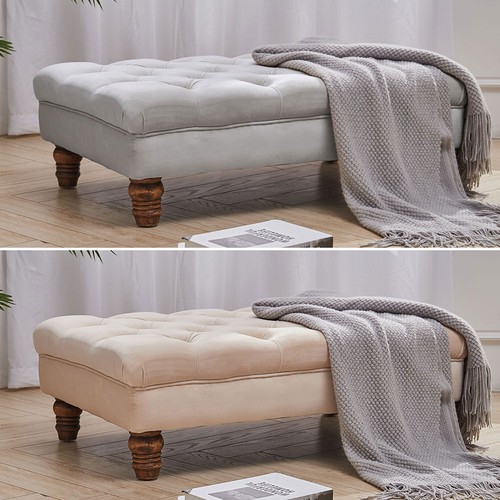 Velvet padded stool footstool - padded,