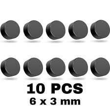 6 x 3 mm Black Tiny Round Strong Fridge Magnets for Craft DIY Whiteboard 10 PCS