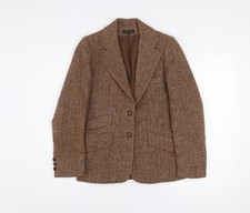 P.B.D. International Men's Brown Wool Tweed Blazer S Classic Herringbone