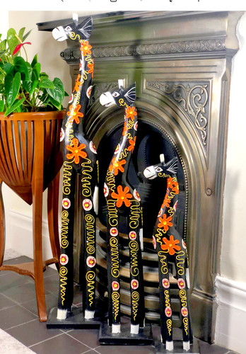 Wooden giraffe statue carving - giraffe,