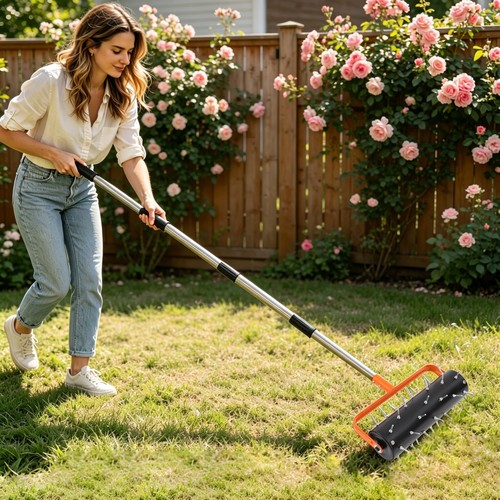 Rolling lawn aerator heavy - rolling,