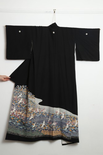 Vintage japanese kimono crane - vintage,