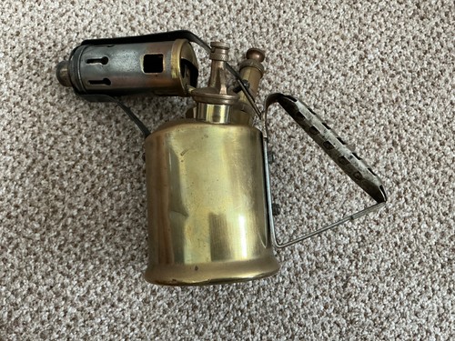 Vintage brass blow torch - vintage,