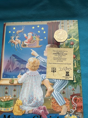 1997 gibraltar christmas 50p - christmas,