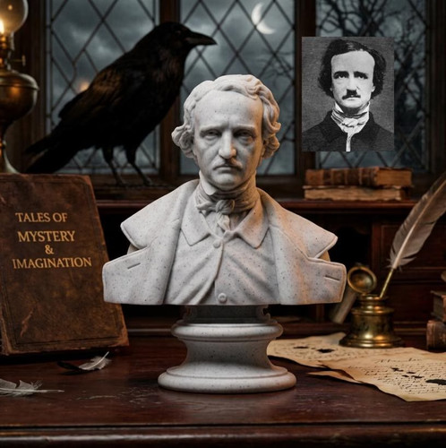 Edgar poe bust statue poet - poe,