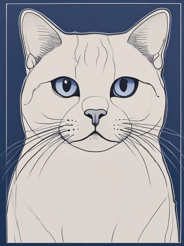 British shorthair line art - british,