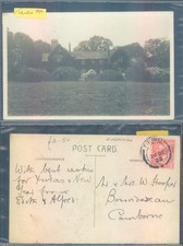 House with garden Cornwall England 1923 postmark Real Photo RPPC