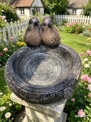 Birds log garden - log,