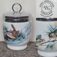 Royal Worcester Egg Coddler Porcelain Woodland Birds Made In England 