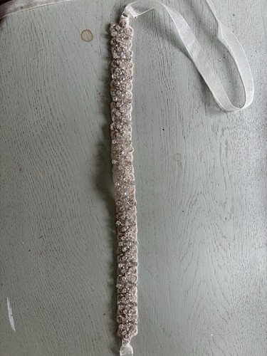 Ivory crystal beaded bridal - ivory,