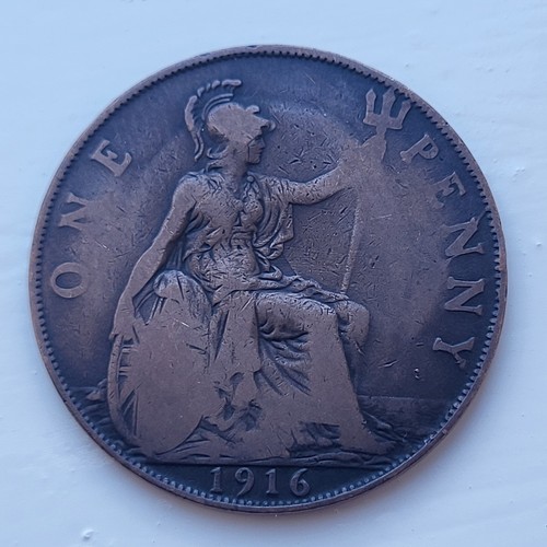 1916 george one - penny, coin