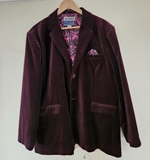 Stunning Joe Browns Men's Velvet Jacket 48- 50 XXL. Burgundy. VG Condition