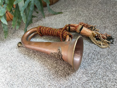 Antique military bugle - antique,