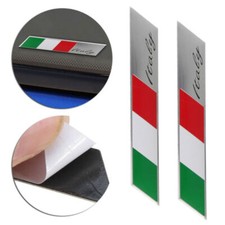 2x 3D Metal Italy Logo Flag