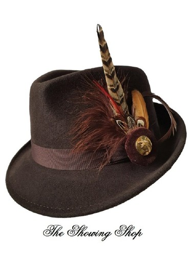 Chocolate brown wool - &, feather