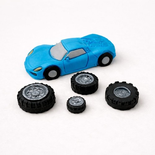 Fondant sports car cake topper - fondant,
