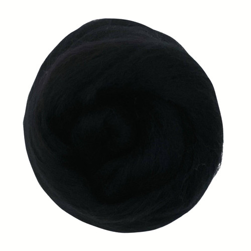 Raven black corriedale top - black,
