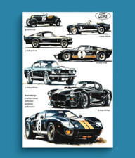 Ford 350 Supercar Fan Art Canvas - Classic Italian Sports Car Print - A3