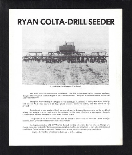 Ryan colta drill seeder chisel - colta-drill, seeder/chisel
