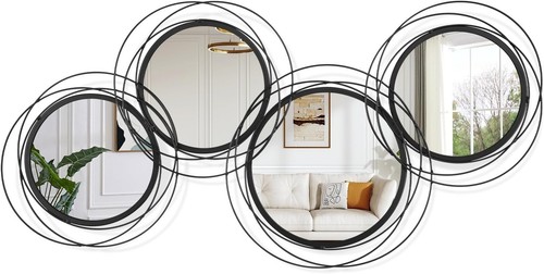 Wall mirror metal - mirror, black