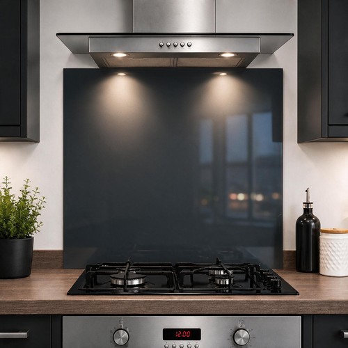 Anthracite glass splashback - glass,
