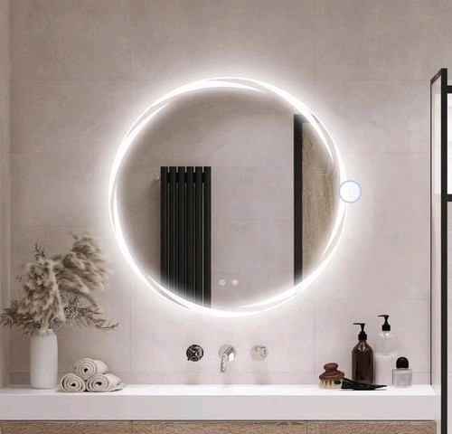 Round bathroom mirror with led - mirror,