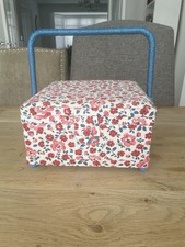 NEW Cath Kidston Large Floral Handle Sewing Box WITH TRAY & PIN CUSHION