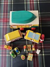 Vintage Fisher Price 1972 Play Family Camper Van, Trailer Tent & Accessories