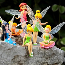 6PC/Set Tinkerbell Fairy Princess Action Miniature Figure Cake Topper Doll Toys