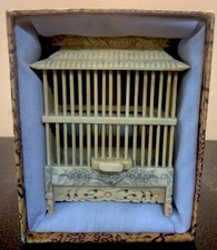 Retro Chinese Small Cage Hand Carved Cricket Bug Cage Scrimshaw Details Handmade