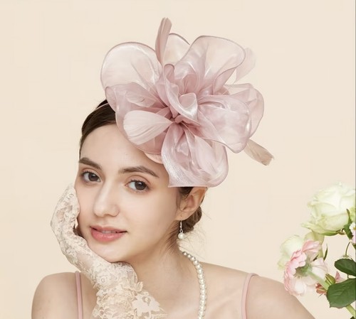 Dusty pink fancy fascinator - dusty,