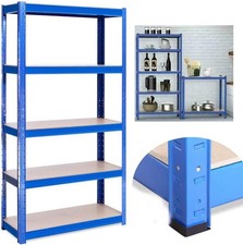 5 Tier Heavy Duty Garage Racking Shelving Unit Boltless Metal Shelf Shed Storage