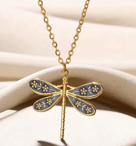 Dragonfly necklace stainless - dragonfly,