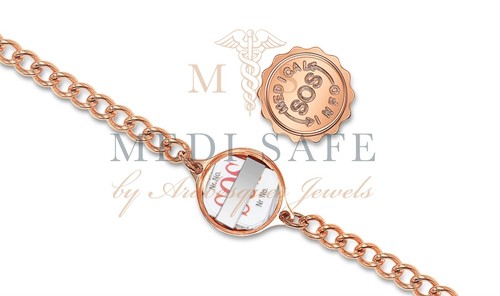 Rose gold sos bracelet - gold,