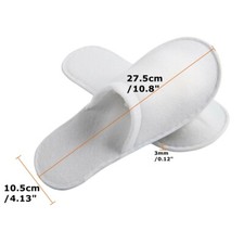 White Disposable SPA Hotel Toe Towelling Terry Style Guest Slippers