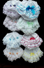 DREAM GIRLS ROMANY FRILLY KNICKERS 0-4 years various multi lace or REBORN dolls 