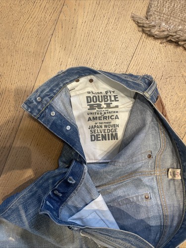 Rrl slim fit jeans damaged - rrl, jeans.