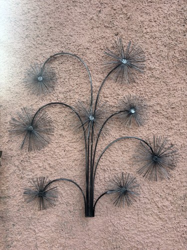 Large silver metal wall art - silver,