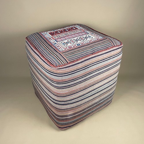 Large kilim style pouffe - large,