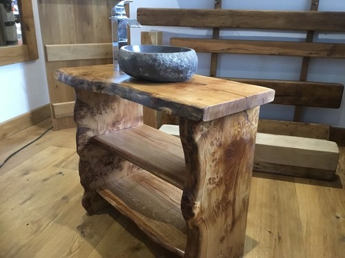 Oak wash stand - stand, edge