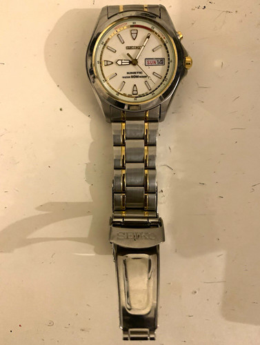 Seiko kinetic men white - seiko, dial