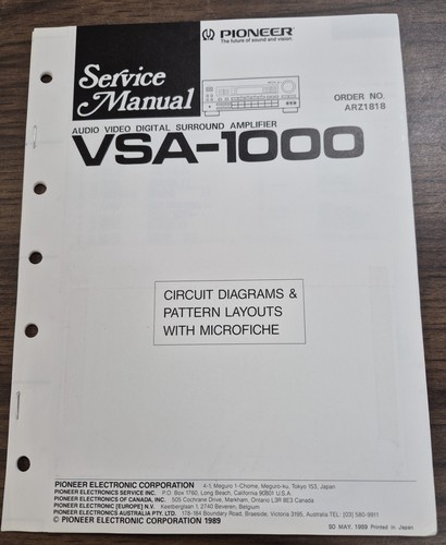 Pioneer vsa 1000 - vsa-1000, amplifier