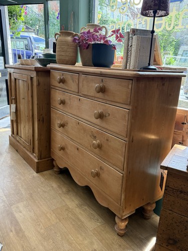Antique victorian pine chest - antique,