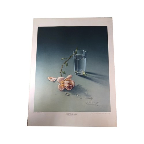 Vtg weeping rose 1973 signed - rose,