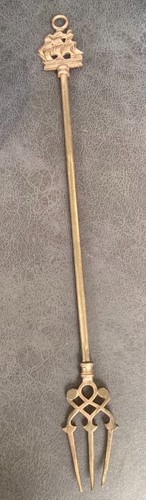 Vintage brass toasting fork - toasting,