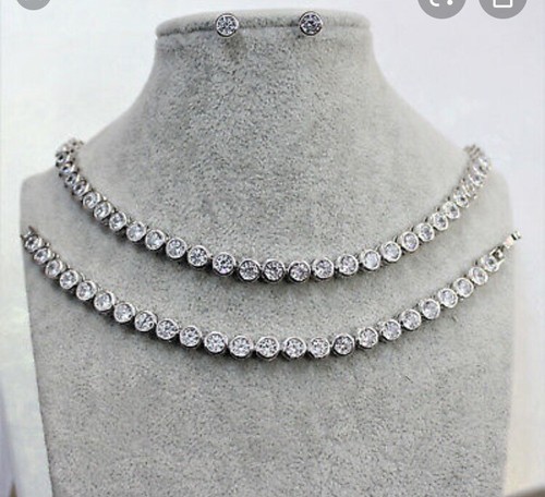 Tennis necklace earrings - tennis,