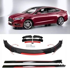 For Ford Mondeo MK4 MK5 Red＆Black Front Bumper Lip Spoiler Splitter +Side Skirts