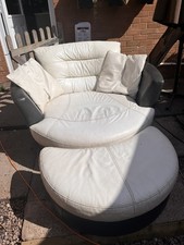 Leather large swivel round