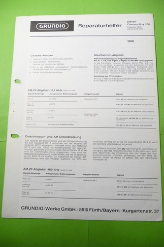 Service manual for - , grundig