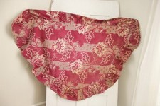 Antique Fabric Ciel de lit textile French valance dark red 1890's heavy cot